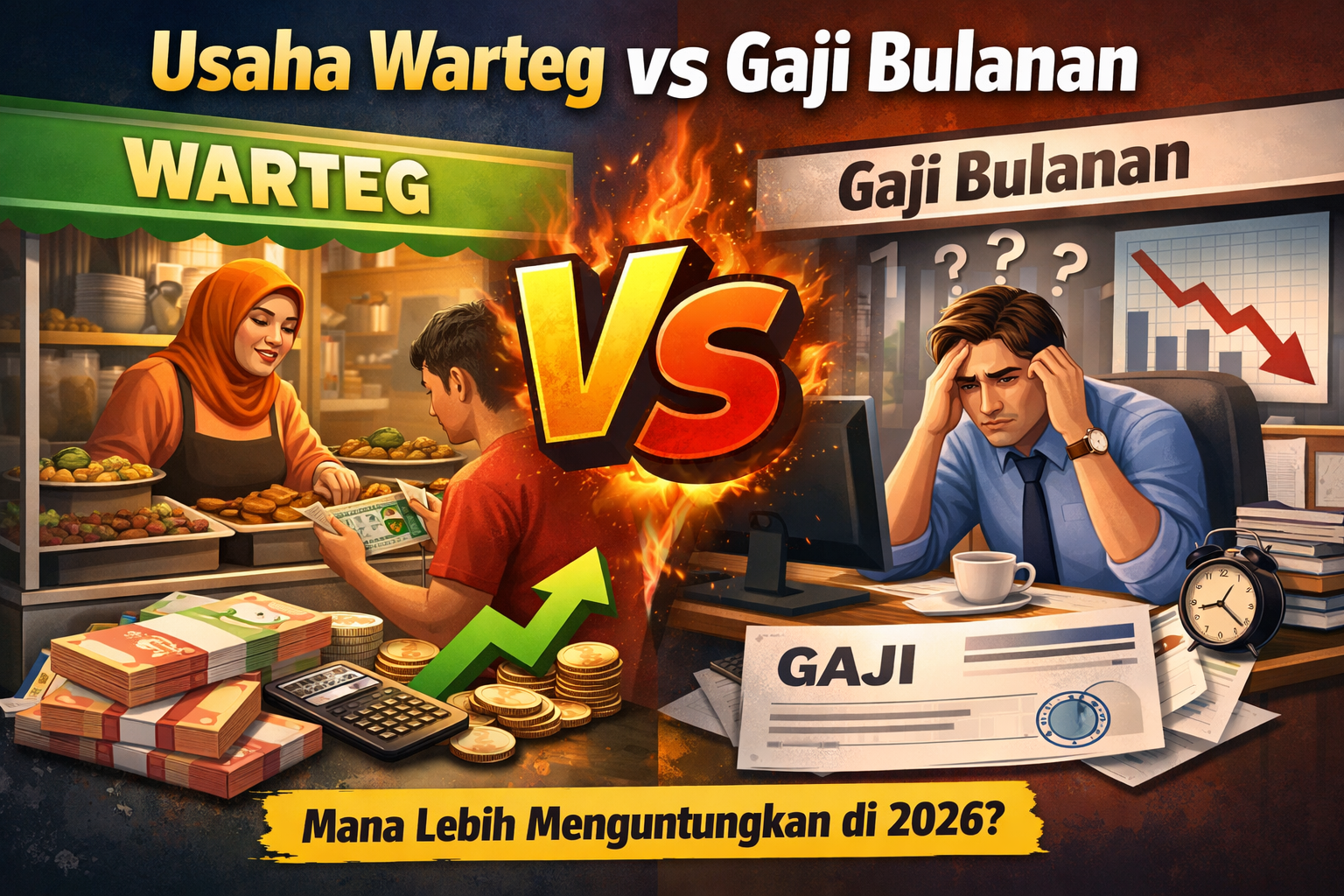 usaha warteg vs gaji bulanan